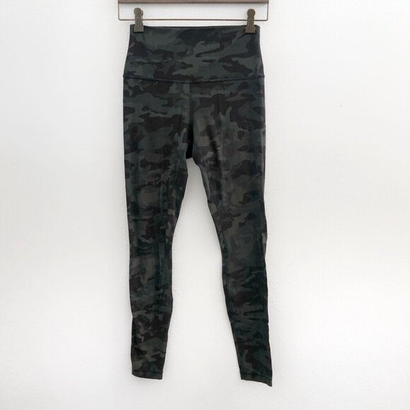 LULULEMON Align Pant *Full Length 28" Incognito Camo Multi Gator Green Size 6 - Picture 2 of 8